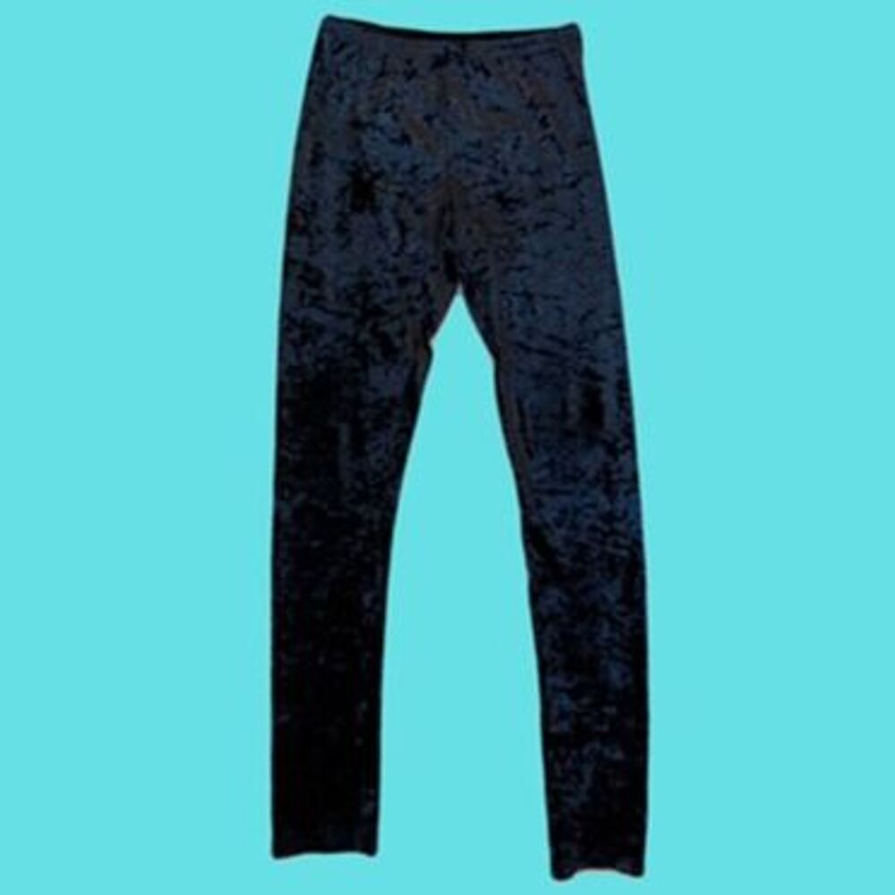 H&M Crushed Black Velvet Leggings/Pants